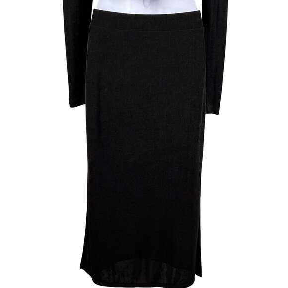 Sincerely Jules NWT Womens L Black Twist-Front Cropped Top Midi-Maxi Skirt Set - Picture 4 of 16